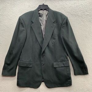 Givenchy Monsieur Jacket Men’s Size 42R Green Geometric Wool Blazer Button Up